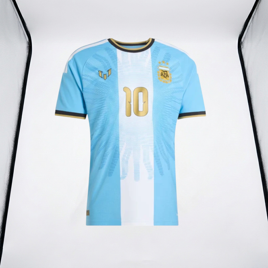 Argentina Messi #10 26 Final Jersey Farewell Light Blue