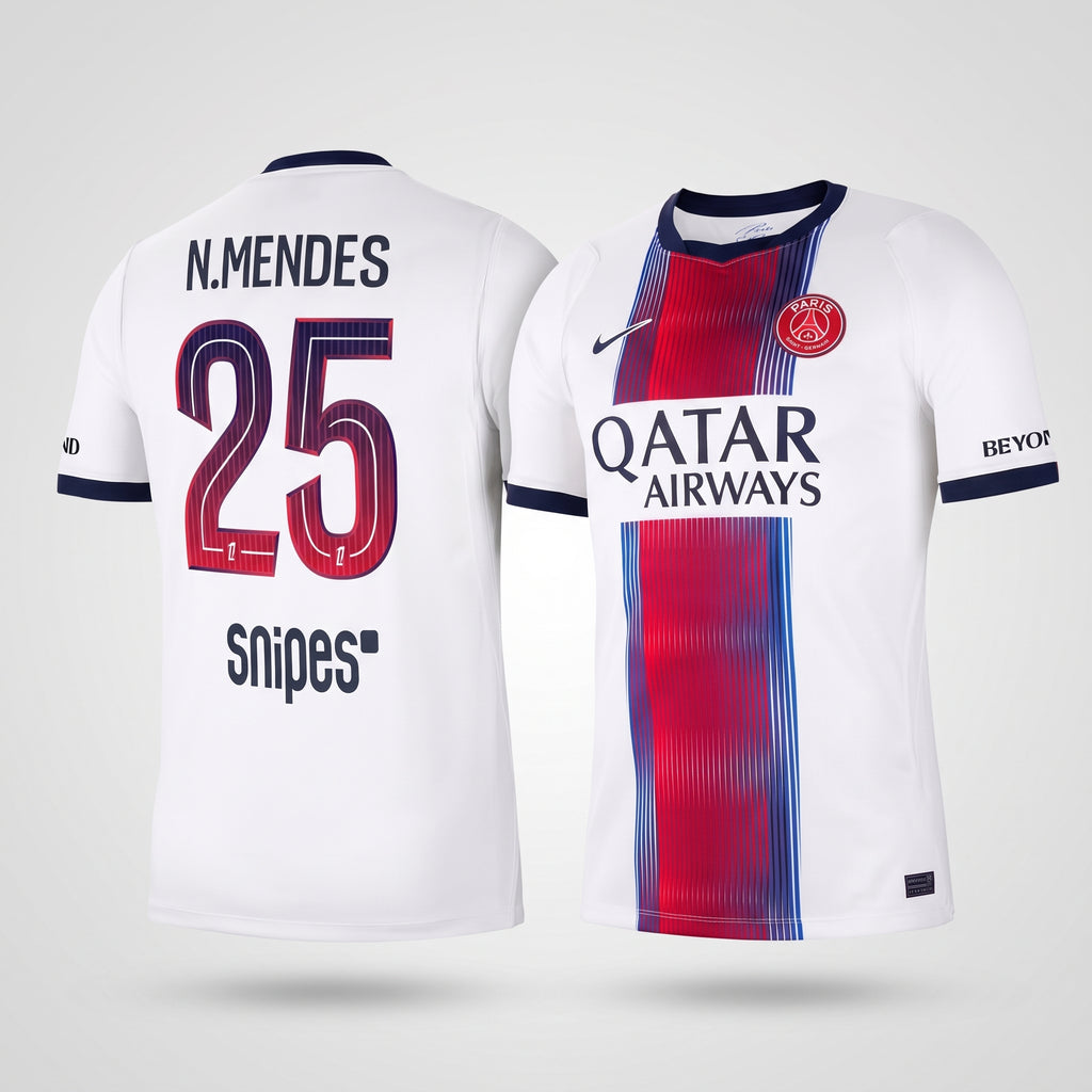 Nuno Mendes #25 PSG Nike Away Stadium Shirt 2026-2027