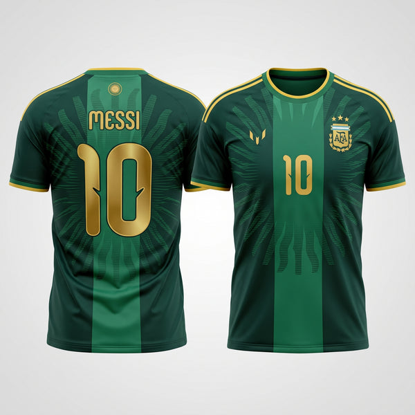 Argentina Messi #10 26 Final Jersey Farewell Green