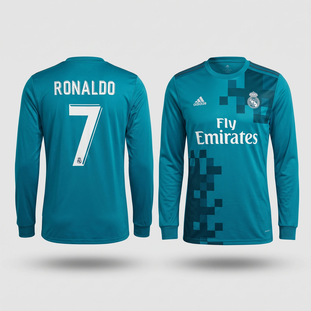 Retro Real Madrid C.Ronaldo Blue Long Sleeve #7 Jersey - 2016/17