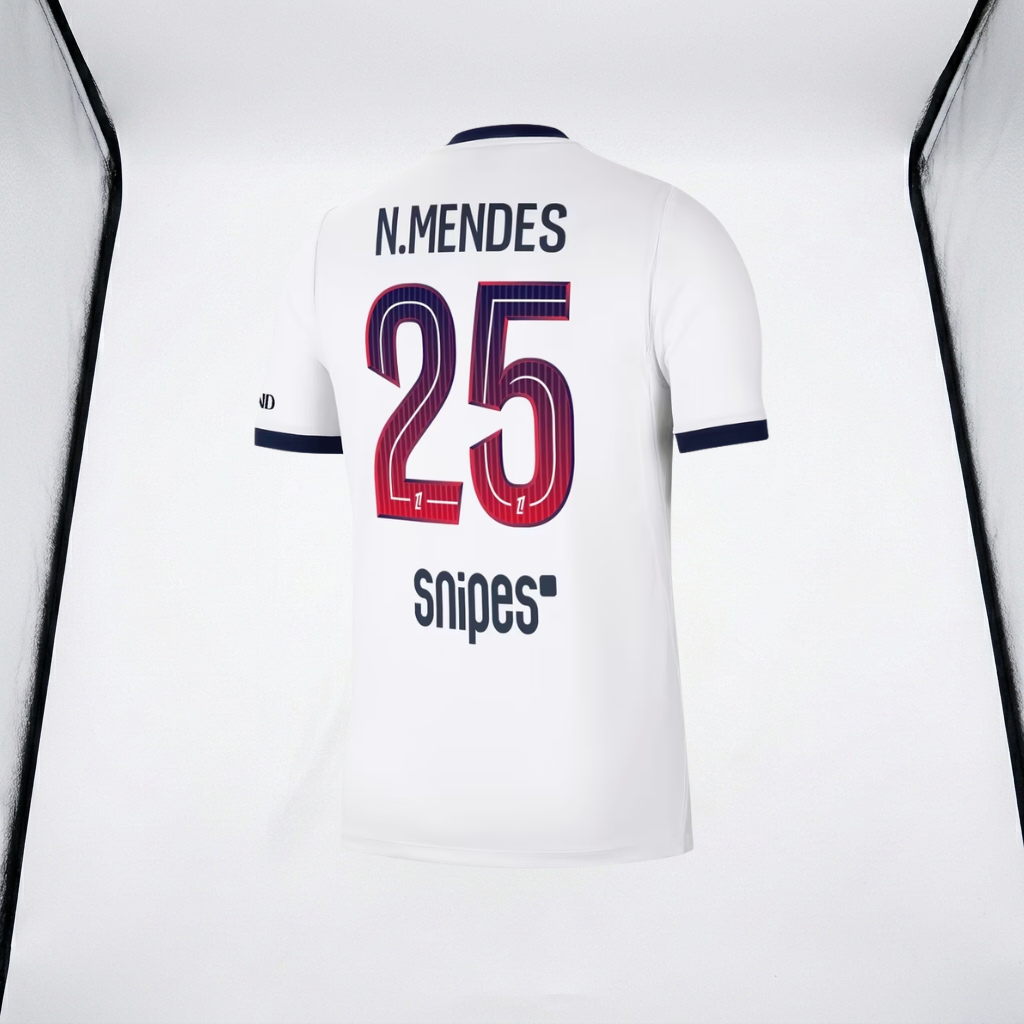 Nuno Mendes #25 PSG Nike Away Stadium Shirt 2026-2027