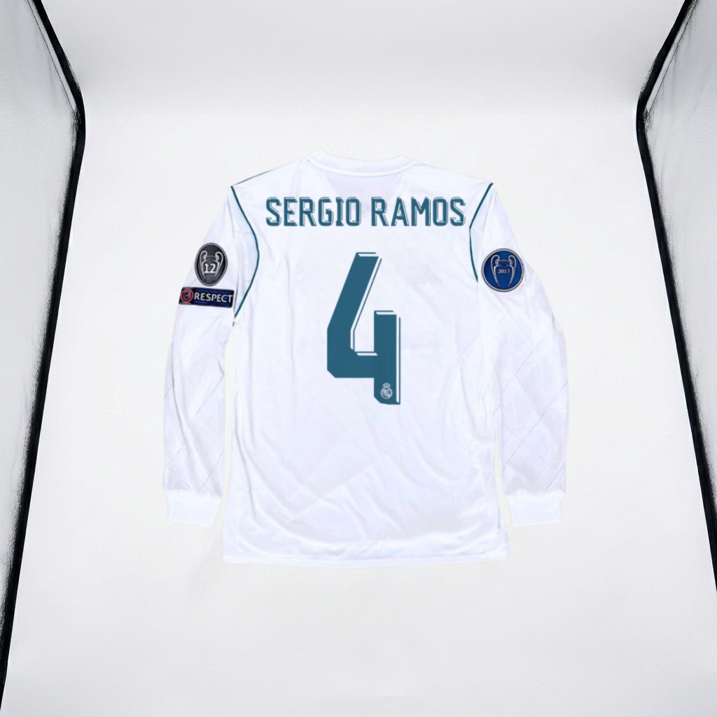 Retro Real Madrid Sergio Ramos  #4 Jersey Long Sleeve - 2017/18 UCL Winners