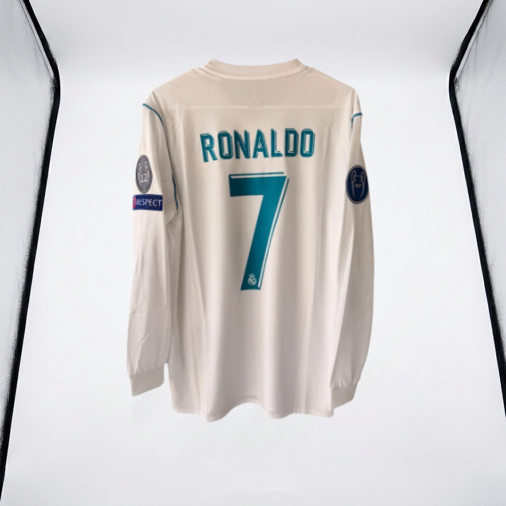Retro Real Madrid C.Ronaldo #7 Jersey Long Sleeve - 2017/18 UCL Winners