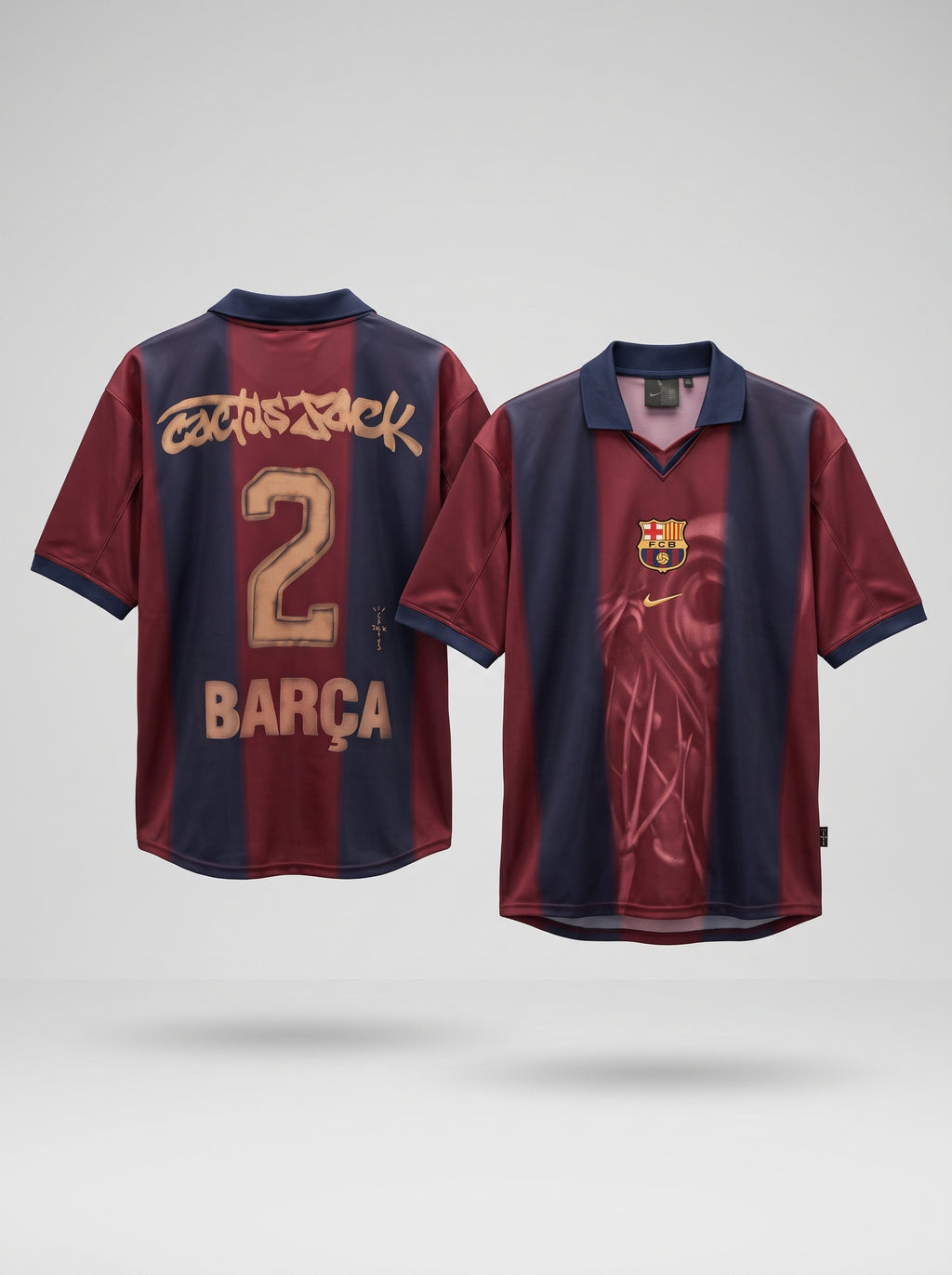 Travis Scott x Nike x FC Barcelona Retro 2000/01 Home Skeleton Jersey