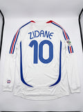 Zidane #10 France 2006 White Retro Long Sleeve Soccer Jersey