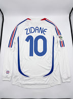 Zidane #10 France 2006 White Retro Long Sleeve Soccer Jersey