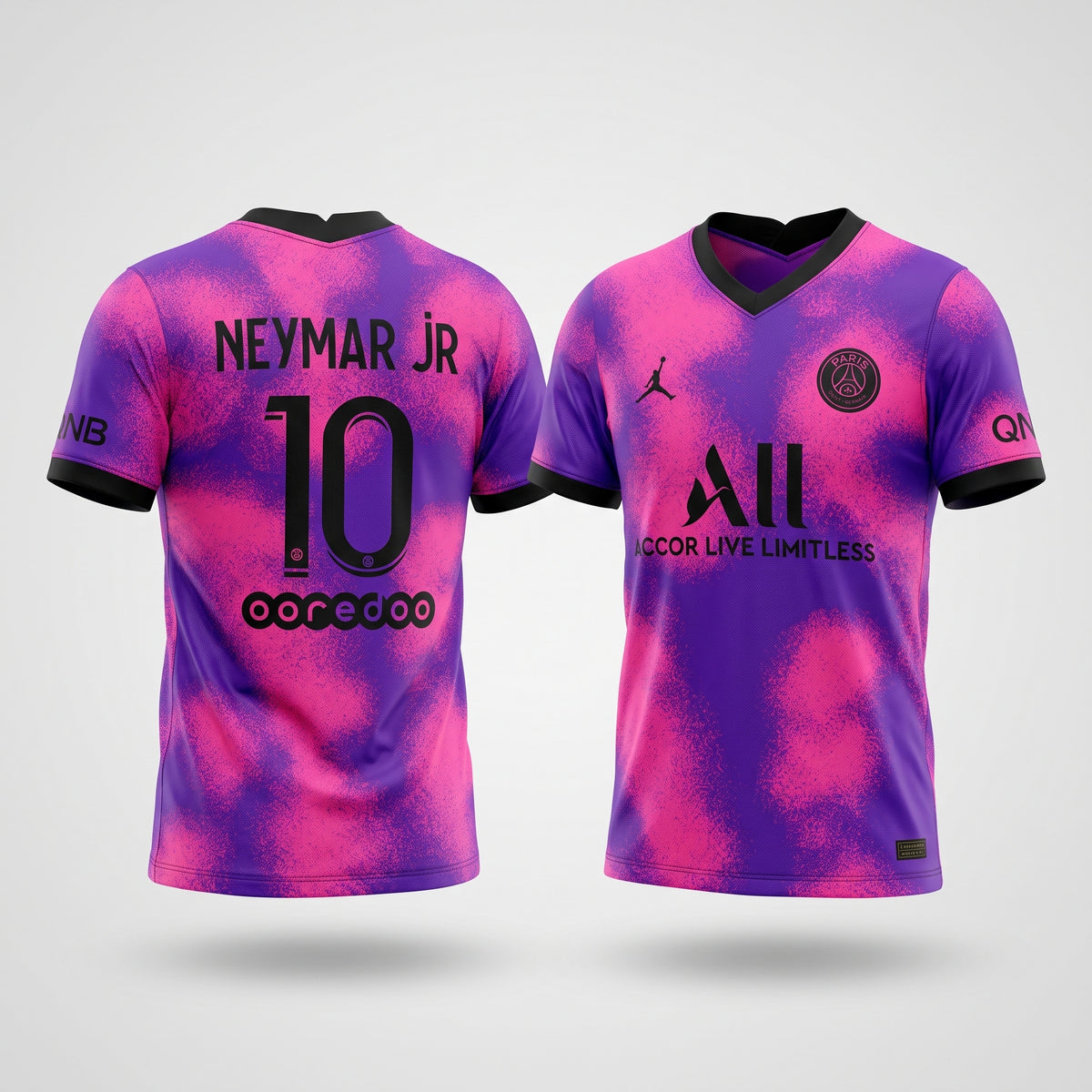 Neymar PSG Jordan Fourth Spray Jersey 2020/21