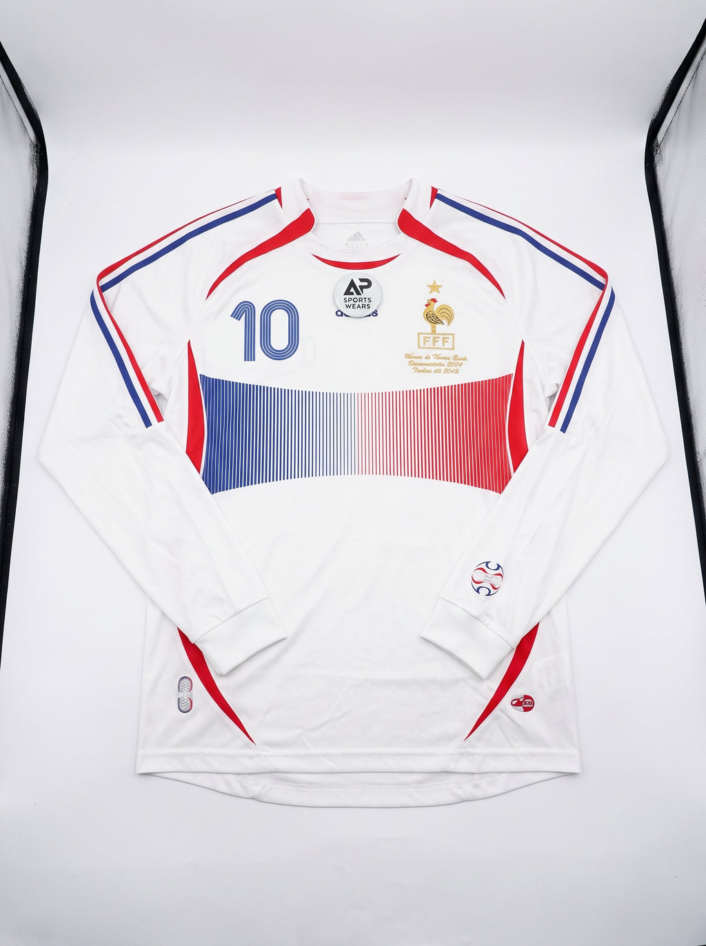 Zidane #10 France 2006 White Retro Long Sleeve Soccer Jersey