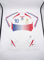Zidane #10 France 2006 White Retro Long Sleeve Soccer Jersey
